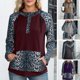 thumbnail image 3 of Sudadera con capucha de mujer Leopardo empalme con botones de bolsillo Pullover Camisa Casual con ca Abanopi Gris/Grande, 3 of 7