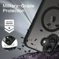 thumbnail image 3 of BENTOBEN Case for iPhone 16 Compatible with Mag-Safe, 6.1" Metal Lens Frame Button Frame Hard Tpu Matte Magnetic Anti-Fingerprint Shockproof Protective Cover, Black, 3 of 10