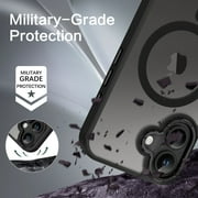 BENTOBEN Case for iPhone 16 Compatible with Mag-Safe, 6.1 Metal Lens Frame Button Frame Hard Tpu Matte Magnetic Anti-Fingerprint Shockproof Protective Cover, Black