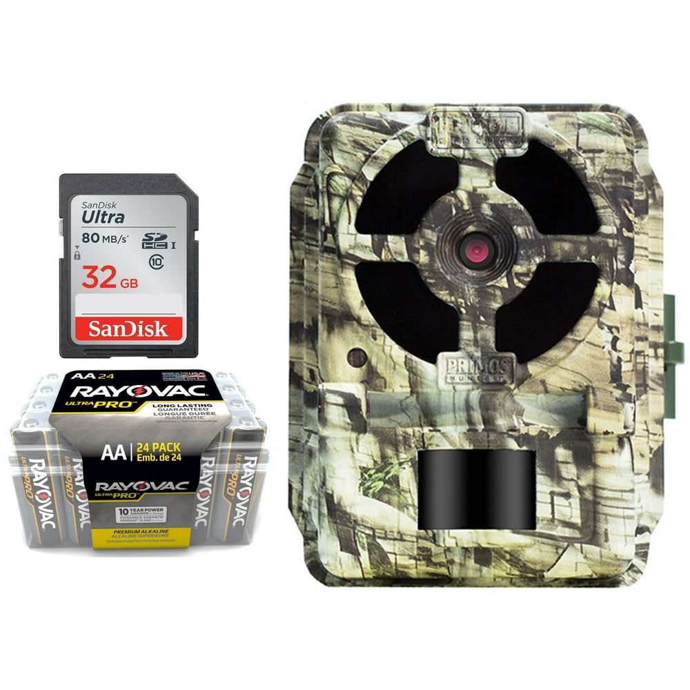 Primos Proof 03 Trail Camera Kit 16MP No Glow Black Out Game Cam + 32GB