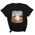 thumbnail image 4 of QunYou Womens Fall T-Shirts Funny Short Sleeve Halloween Graphic Tees Tops Women's Printed Round Neck T-shirt, 4 of 4