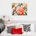 thumbnail image 4 of Nawypu  Pink Flower Picture Bathroom Decor Wall Art Parrot Bird with Butterfly for Girls Room Bedroom Walls Canvas, 4 of 4