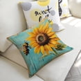 thumbnail image 5 of Sunflower bee linen throw pillowcase decoration pillowcase gifting preferred 18x18 inch cushion cover 4 sets sofa pillowcase sofa bedroom living room car, 5 of 8
