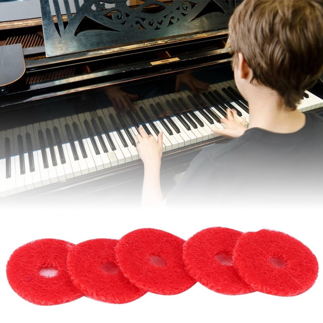Accessoires de Piano, Anneau de Piano Rouge Stable, Feutre pour la Maison Accessoires d'Instruments de Musique Tambour de Piano