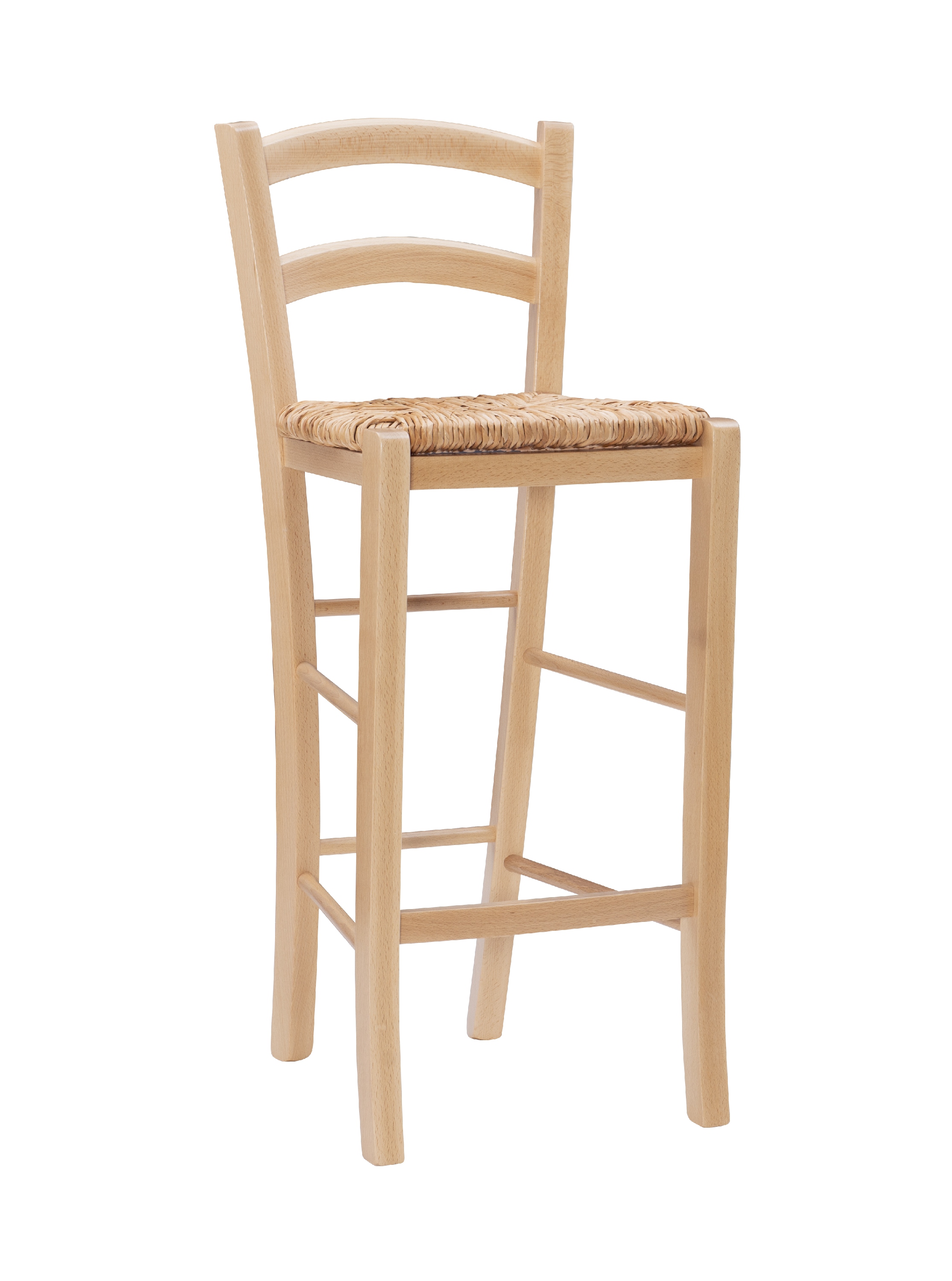 Linon Marica 28" Bar Stools, Natural Finish with Handwoven Rush Seat, Set of 2
