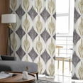 thumbnail image 4 of Brown Grey Sheer Curtains 84 Inches Long 2 Panels Set, Window Sheer Curtains for Living Room/Bedroom, Modern Abstract Geometric Contemporary Light Filtering Rod Pocket Curtain 52'' x 84'' x 2, 4 of 7