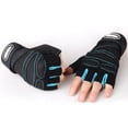 thumbnail image 2 of Guantes de gimnasio para hombre, Manoplas sin dedos para levantamiento de pesas, entrenamiento de culturismo, Fitness, ciclismo de medio dedo, antideslizantes, soporte de muñeca Fivean Guantes deportivos, 2 of 2