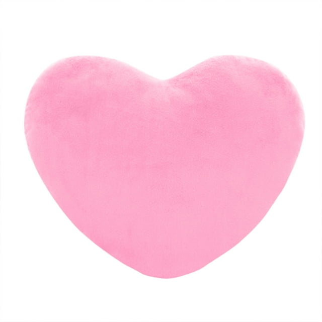 Pink Plush Heart Pillow Cushion With Soft Pp Filling And Friendly Material, Comfortable Hugging Toy For Kids Lovers And Home Decor, 5.9In Size