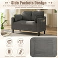 thumbnail image 3 of CQSXDA 48 Inch Soft Loveseat Couch Featuring Cushions And Storage Pocket, For Home & Office Spaces, Grey, 3 of 15