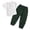 O10-Dark Green, variant on Toddler Outfits For Boy 18-24 Months Short Sleeve Button Tops Pants 2 Pieces Solid Color Coordinates Match Set Casual Playsuit Brown