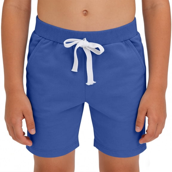 Khunlpohl Kids Sweat Shorts Elastic Waist Casual Joggers Shorts for Boys Summer Activewear Shorts with Pockets
