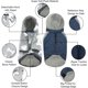 thumbnail image 3 of Abrigo para perro con gorro extraíble, abrigo grueso y cálido de invierno de forro polar para perro, ropa reflectante para perro con patas, suéter azul para perro, talla S, 3 of 5