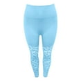 thumbnail image 5 of HXWCHs Women's Athleisure Yoga Pants High Rise Gym Leggings Solid Color Sky Blue L, 5 of 5