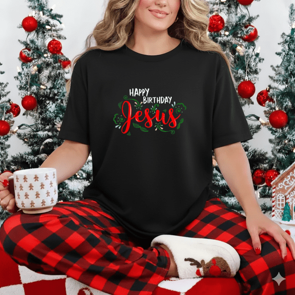 Christian Religion Holiday Church Happy Birthday Jesus Unisex T-Shirt, up to size 5XL