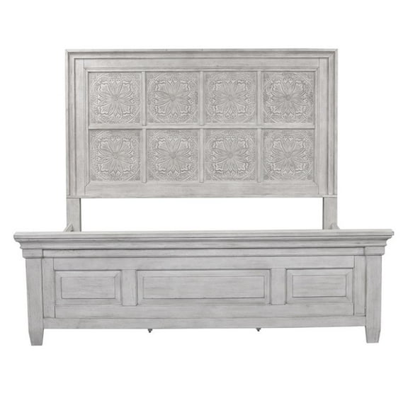 Bowery Hill Contemporary King Optional Panel Bed in White Finish