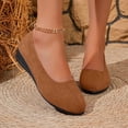 thumbnail image 4 of Juslio Shoes for Women Shallow Mouth Flat Round Head Suede Low Heel Casual Dress Shoes, 4 of 6