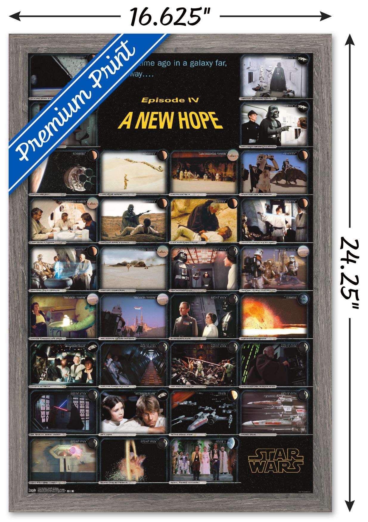 Star Wars: A New Hope - Frames Wall Poster, 14.725" x 22.375", Framed