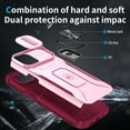 thumbnail image 4 of Phone Case for iPhone 13 Case with Sliding Camera Cover, with 360° + 100° Free Rotation Metal Finger Ring Bracket, Fit Magnet Car Mount, 2 In 1 Case Cover for iPhone 13, Pink, 4 of 8