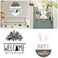 thumbnail image 2 of Set Of 2 Easter Welcome Signs Bunny Shaped & Round Wooden Door Hanging Decorations For Front Porch Or Home Farmhouse Style Spring Deco, 2 of 6