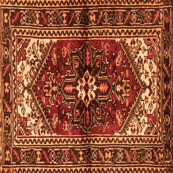 Ahgly Company Indoor Square Persian Orange Traditional Area Rugs, 5' Square