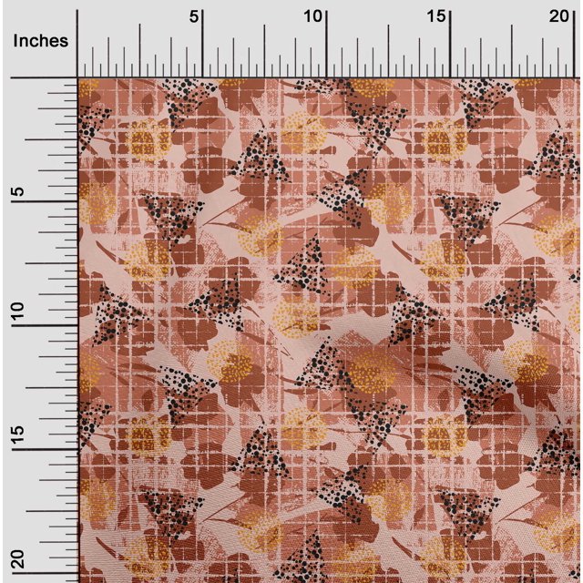 oneOone Viscose Chiffon Light Pink Salmon Fabric Geometric Craft Project Decor Fabric Printed By The Yards 42 Inches Wide