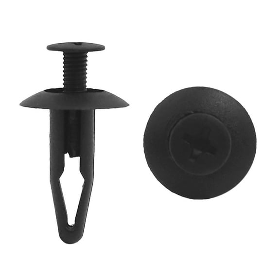 Unique Bargains 100Pcs Black Plastic Rivets Fastener Retainer Push Type Clips 7mm for Car