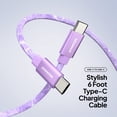 thumbnail image 2 of Powertek Marble 6ft USB-C to USB-C Cable, Purple, 60W Fast Charging, Silicone Marble Design, Smooth Data Transfer, 2 of 5