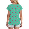 thumbnail image 6 of Summer Fashion Oversize Shirts for Womens 2025 Casual Short Sleeve Round Neck Print Ladies Blouse, 6 of 8