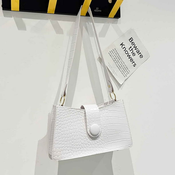 Bolso bandolera de un solo hombro de piel de gran capacidad con múltiples compartimentos para mujer
