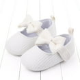 thumbnail image 6 of Meresysid Toddler Kids Infant Newborn Summer New Baby Cute Knitted Bow Wool Shoes Non-slip Baby Walking Shoes White, 6 of 7