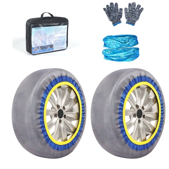 Pack of 2 Automotive Snow Socks Alternative for Snow Chain Car Tires Socks High Traction Winter Accessory