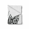 thumbnail image 2 of Steampunk Soft Flannel Fleece Throw Blanket, Insect in Vintage Style Butterfly Mechanism with Cogs and Gears, Cozy Plush for Indoor and Outdoor Use, 50" x 60", Black and White, by Ambesonne, 2 of 6