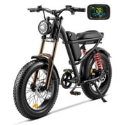 GYROOR Electric Dirt Bike for Adults 20" Fat Tire w/ 500W Motor, 7-Speed Electric Mountain Bike with 48V 16AH Removable Battery, 60 Miles Long Range