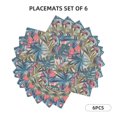 thumbnail image 2 of Placemats Set Of 4 / 6, Painted Palm Leaf Parrot Placemats For Dining Table Indoor/Outdoors Heat Resistant Washable Placemats 18" X 12", 2 of 8
