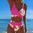 thumbnail image 2 of Floral Print Tankini Swimsuit Two Piece Beachwear With High Waist Bottoms And Adjustable, 2 of 3