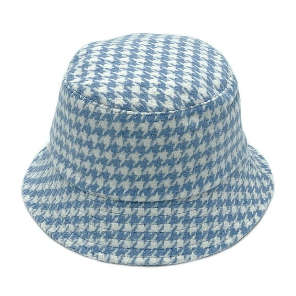 Empire Cove Womens Houndstooth Print Bucket Hat Fishermans-Blue