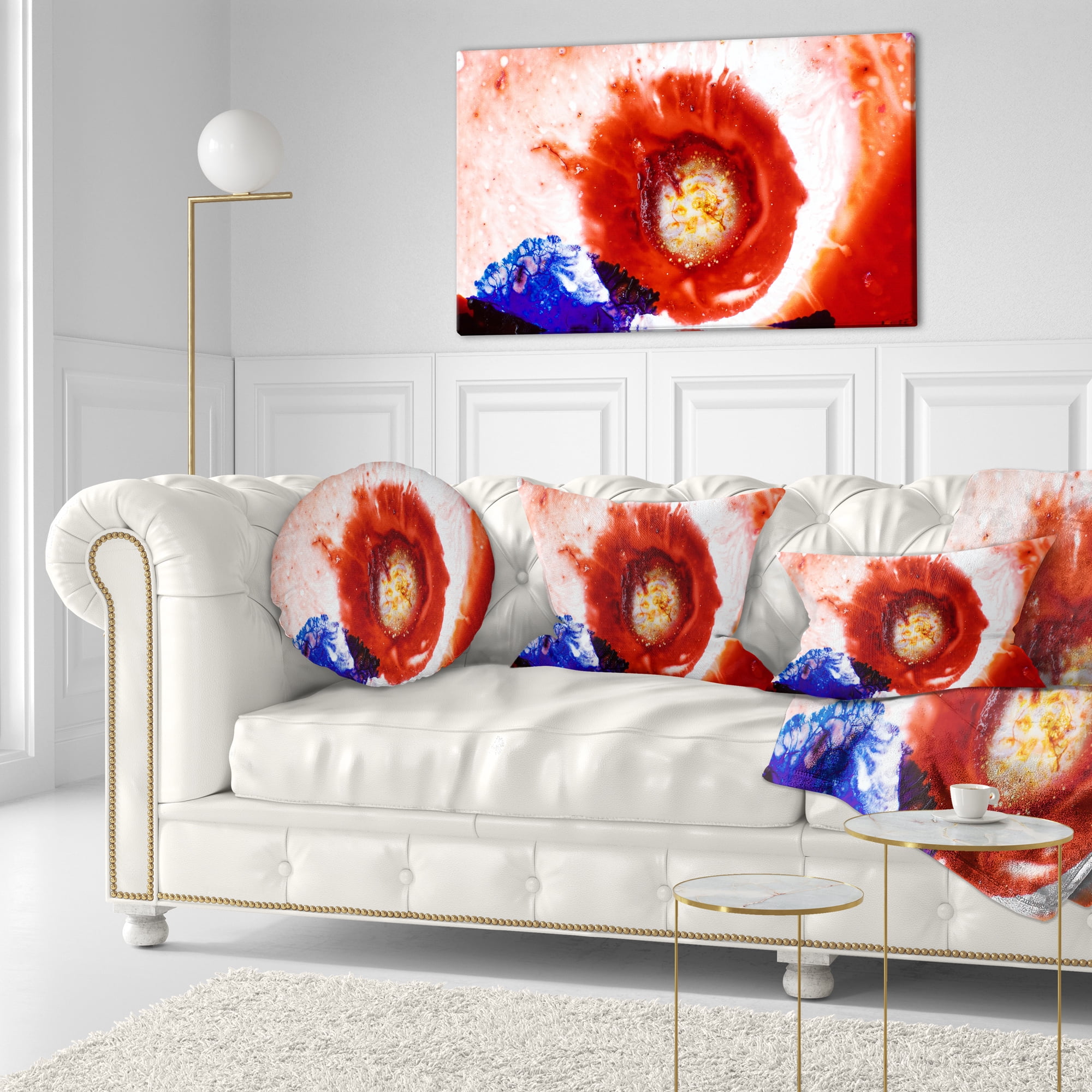 Designart Beautiful Curlicue of Paints - Abstract Throw Pillow - 12x20