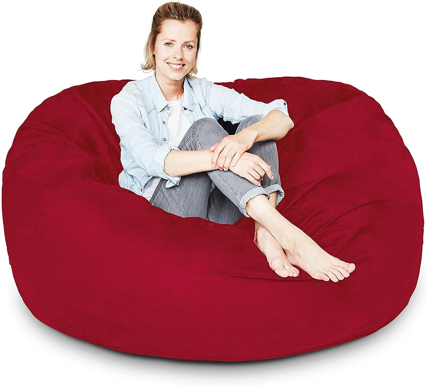 Lumaland outer cover for Bean Bags, 5Foot Red, Cover and Inlay ONLY