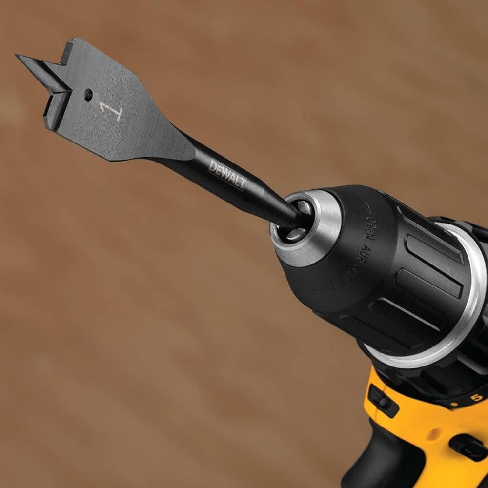 Dewalt DW1572 Heavy Duty Wood Boring Spade Bit, 3/8in Dia x 6in , Carbon Steel, 4-3/4in Flute