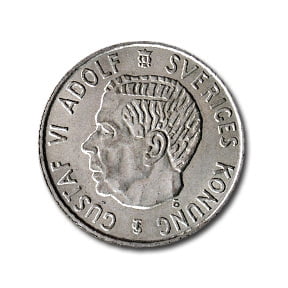 1952-1966 Sweden Silver 2 Kronor AU/BU