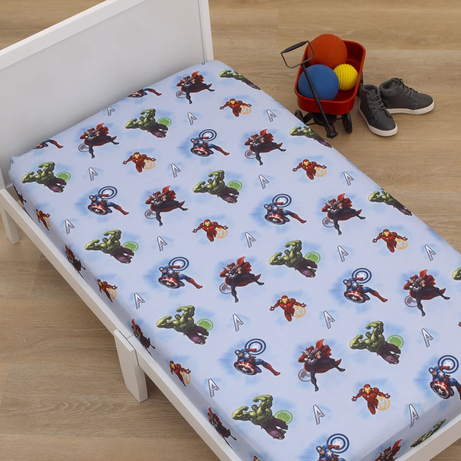 Marvel Avengers Fitted Crib Sheet 100% Soft Microfiber, Baby Sheet, Fits Standard Size Crib Mattress 28in x 52in - image 2 of 4