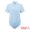 Light Blue, variant on DARING DIVA Button Down Collared Short Sleeve Leotard Shirt Top S White