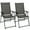 Gray, variant on SHGJ&SOFT Set of 2 Folding Chairs，Outdoor Patio Chair with Armrests for Porch Camping Pool Beach Deck Lawn Garden (Blue, 2 PC)