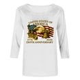 thumbnail image 7 of Modern Women's Printed 3/4 Sleeve T-Shirt Top, Casual Round Neck Pullover Blouse, USA 250th Anniversary Stylish Soft Summer Spring Tops for Party, Plus Size S-4XL, 7 of 7