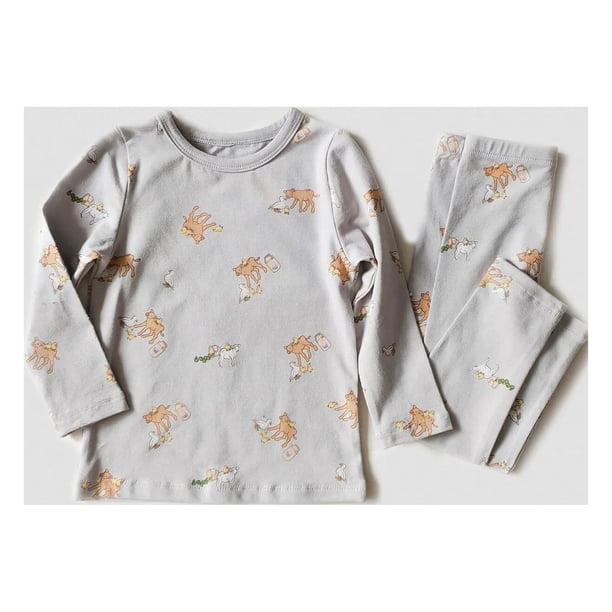 Pijamas para niños niños 2023 invierno nuevo niño niñas lindo estampado manga larga Top pantalones conjunto de pijama de dos piezas