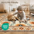 thumbnail image 4 of ODIKA 9'x12' Washable Area Rug Non-Slip, Chair-Friendly Boho Sun Moon Crest With Floral Vintage Arch Border Ornaments for Dining Room, Basement, Large Office, 4 of 7