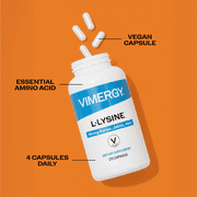 VIMERGY L-Lysine 500MG Capsules, Trial Size - 90 Servings