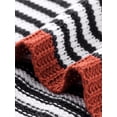 thumbnail image 5 of INSPIRE CHIC Women's Striped Sweater Casual Curved Hem Drop Shoulder Sweaters Pullover Top S Black, 5 of 6