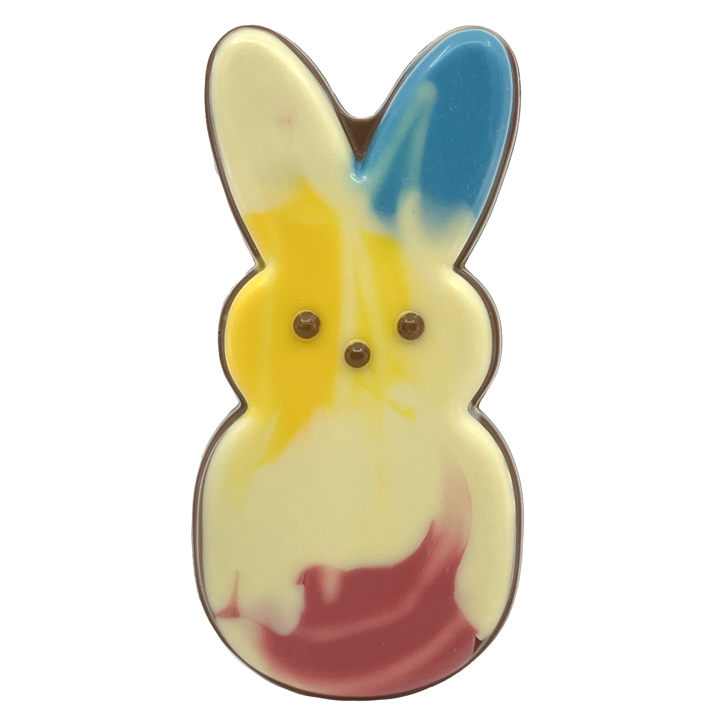 (3 pack) Peeps Hollow Decorated Tie Dye Milk Chocolate Easter Bunny, 2.1 oz