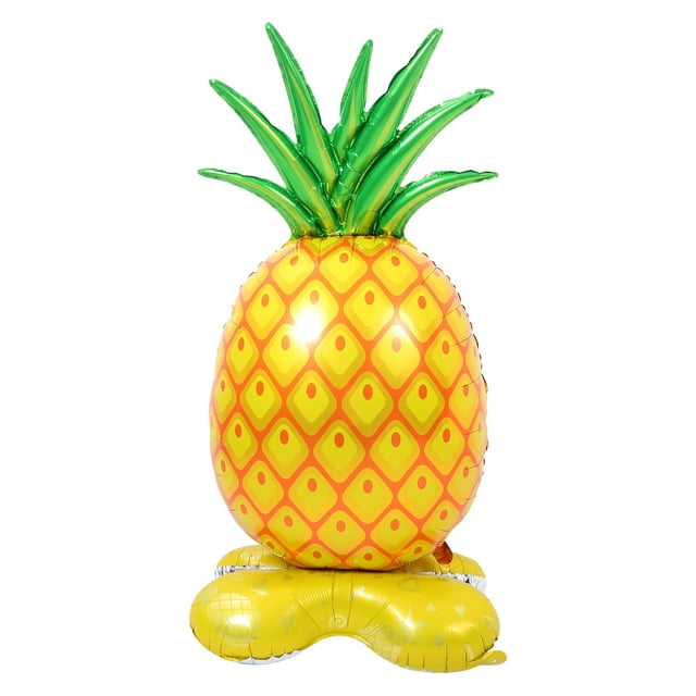 Pineapple Shaped Inflatable Balloon in Hawaiian Style for Adornment with Bright Yellow Color and